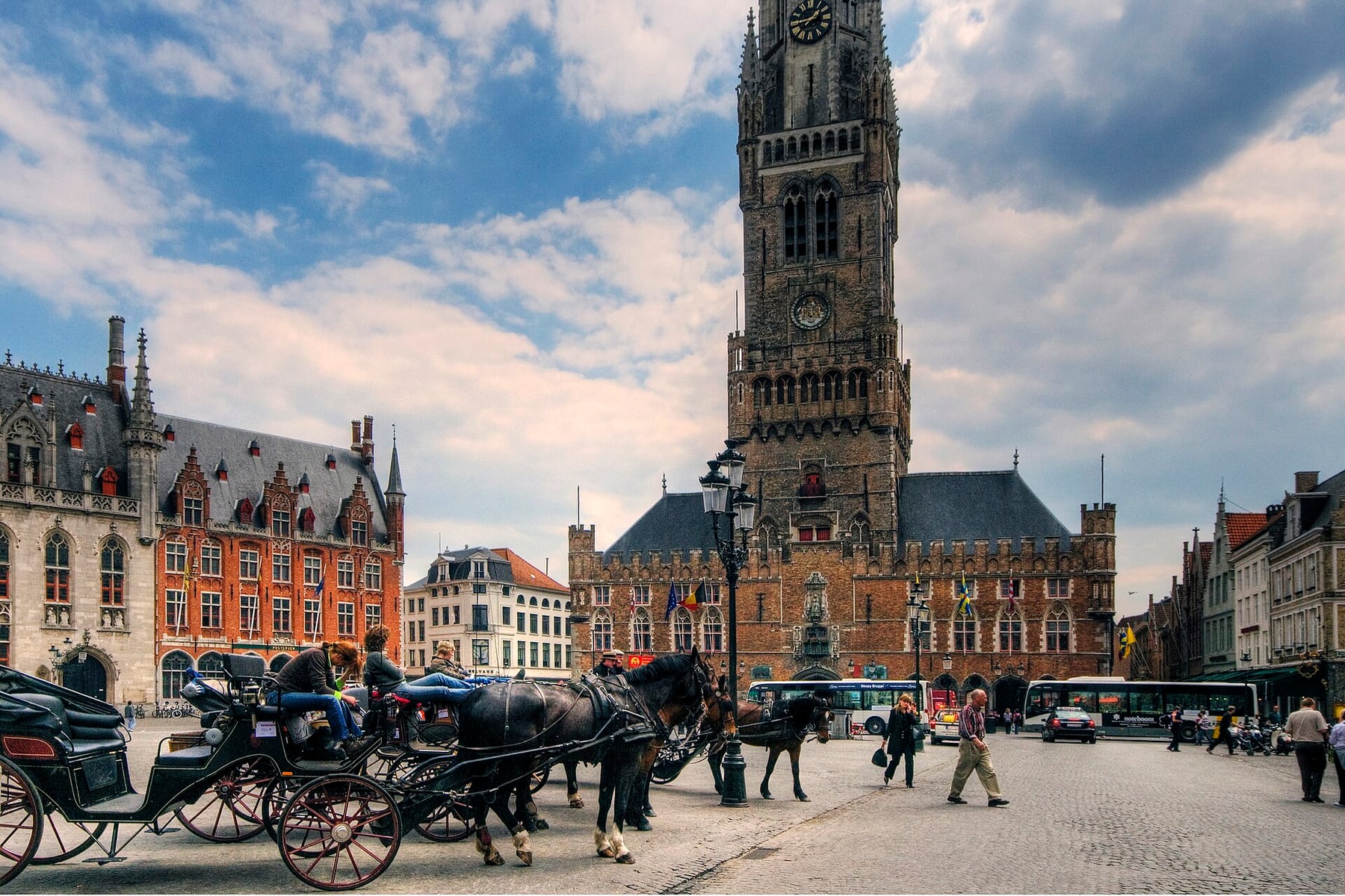 Bruges Market Square in Bruges, Belgium