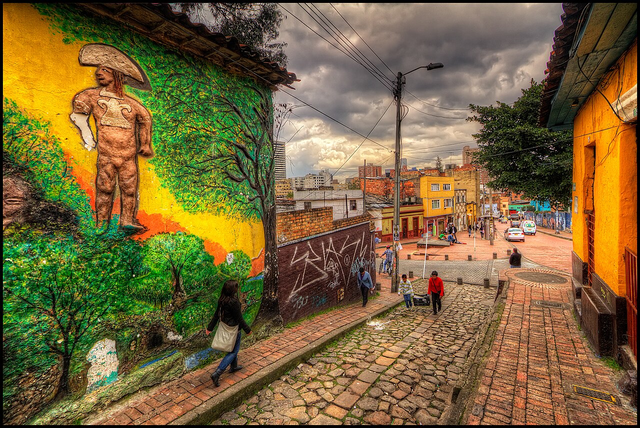 Street scene in La Candelaria, Bogota