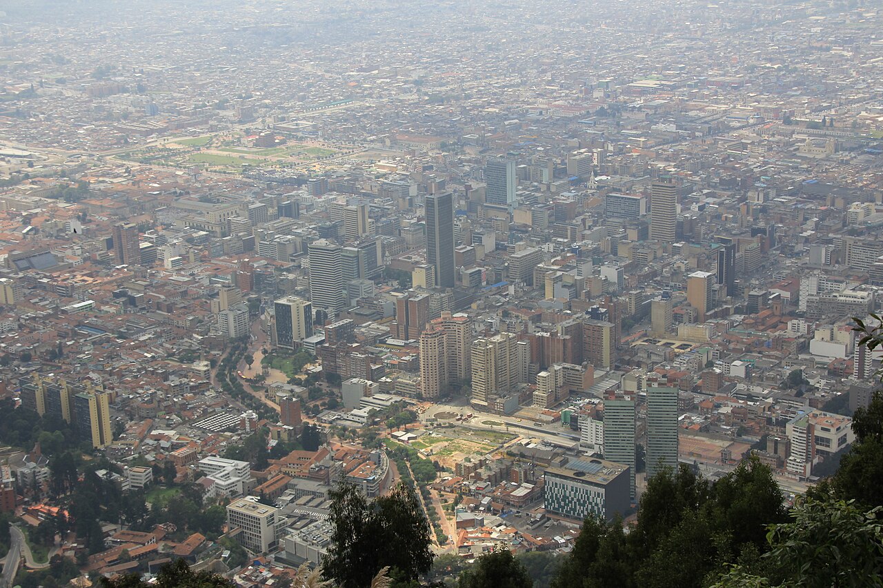 Panoramic view over Bogota from Monserrate