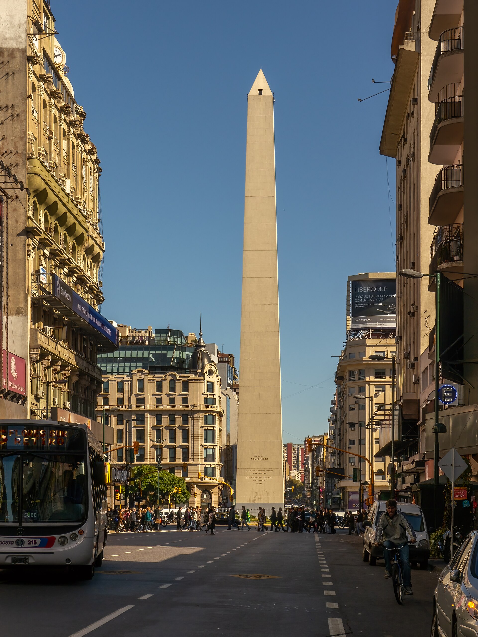 The Obelisk of Buenos Aires rising above Avenida 9 de Julio
