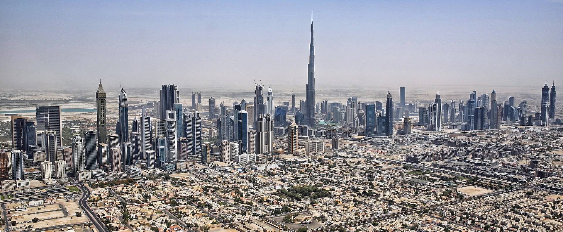 Downtown Dubai skyline with Burj Khalifa rising above the city