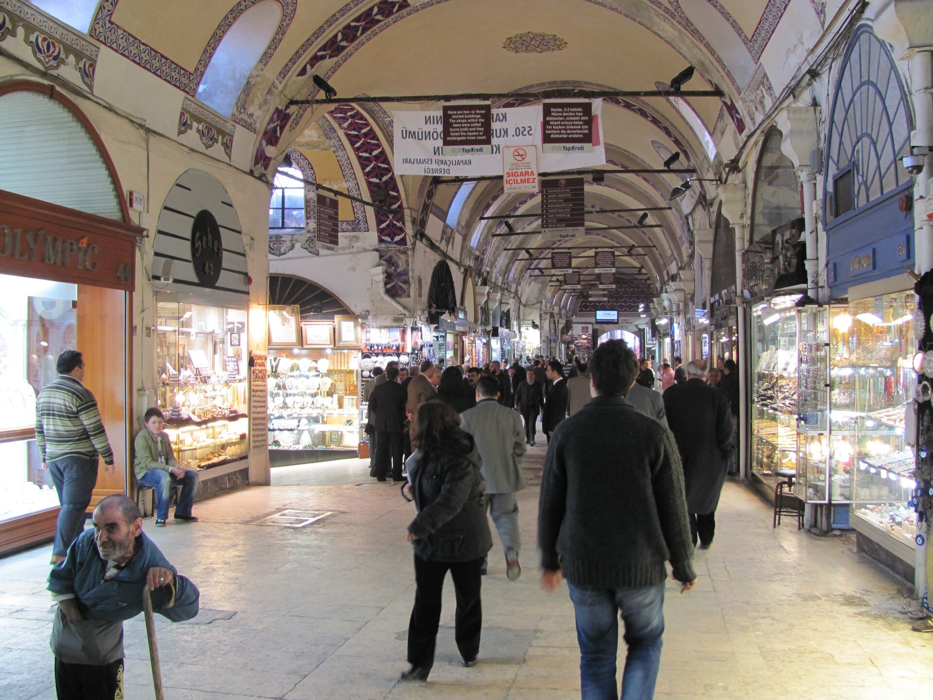 Interior lane of the Grand Bazaar in Istanbul