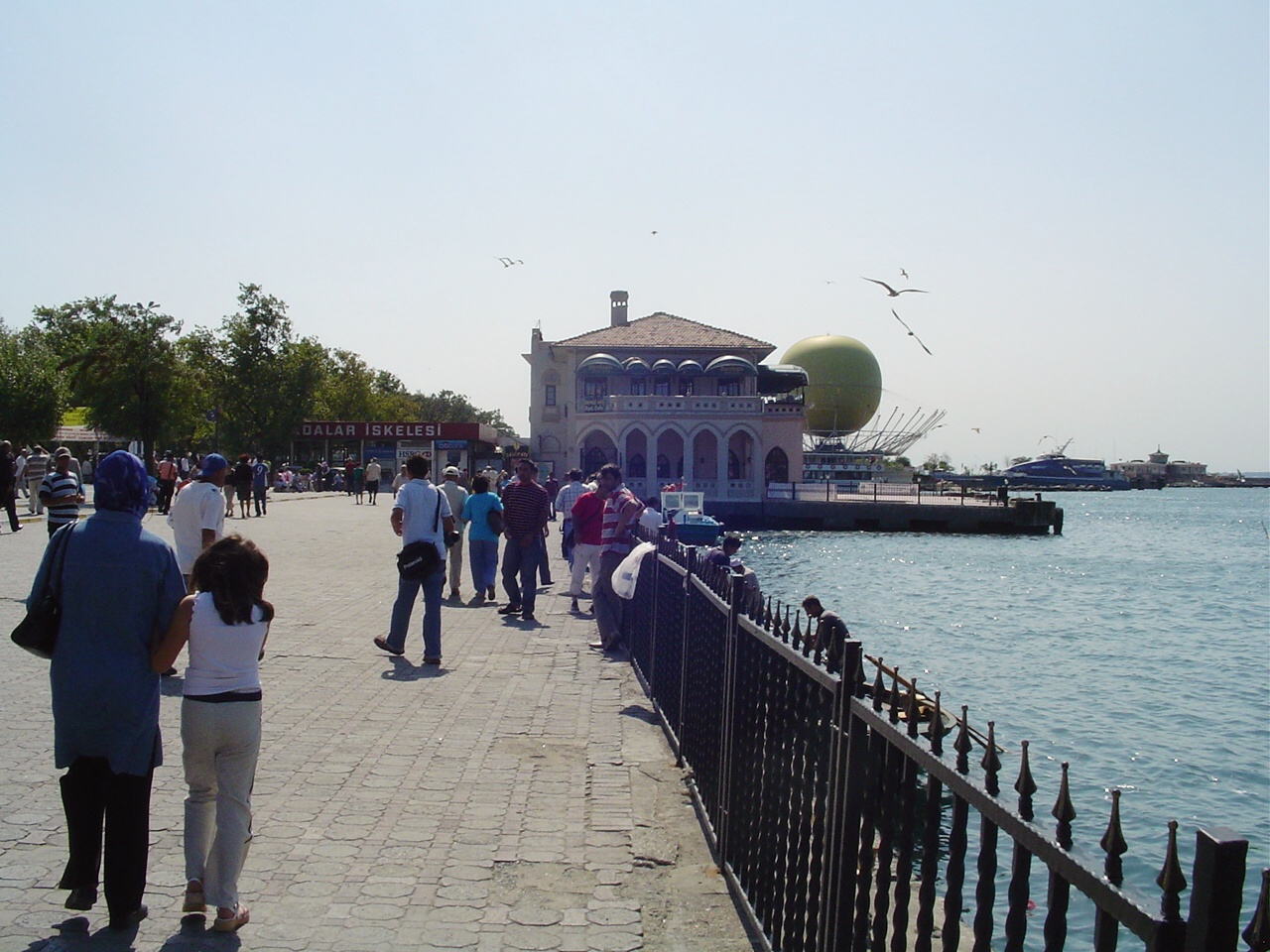Kadikoy waterfront with ferries and shoreline buildings in Istanbul