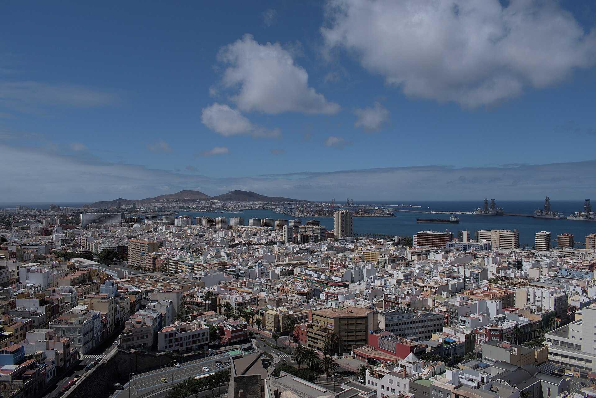 Harbor and waterfront view in Las Palmas de Gran Canaria