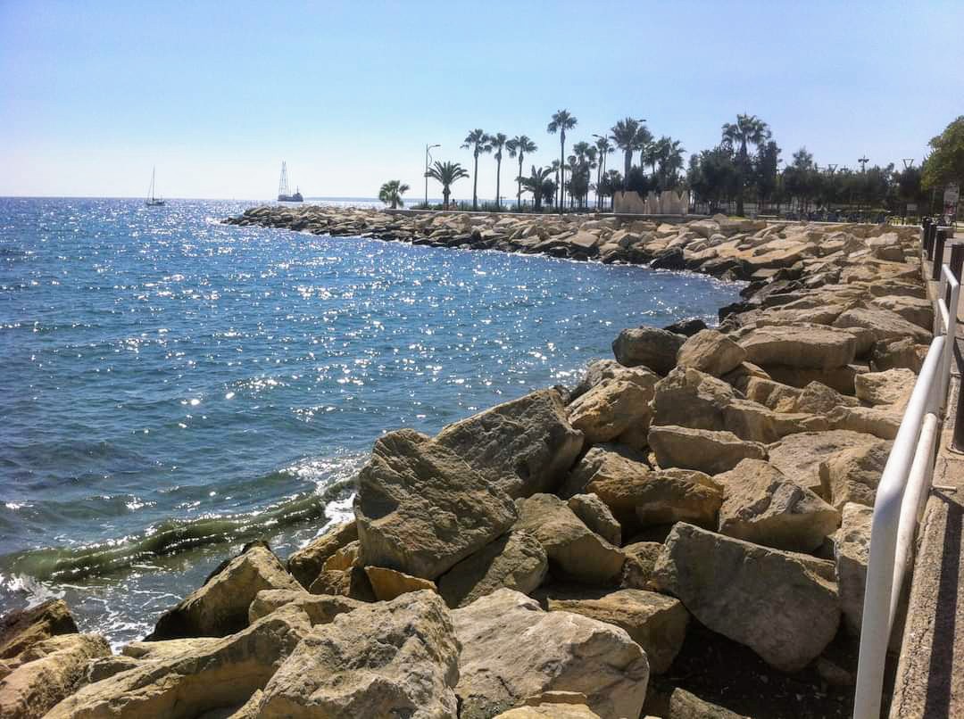 Promenade edge and marina-side buildings in Limassol