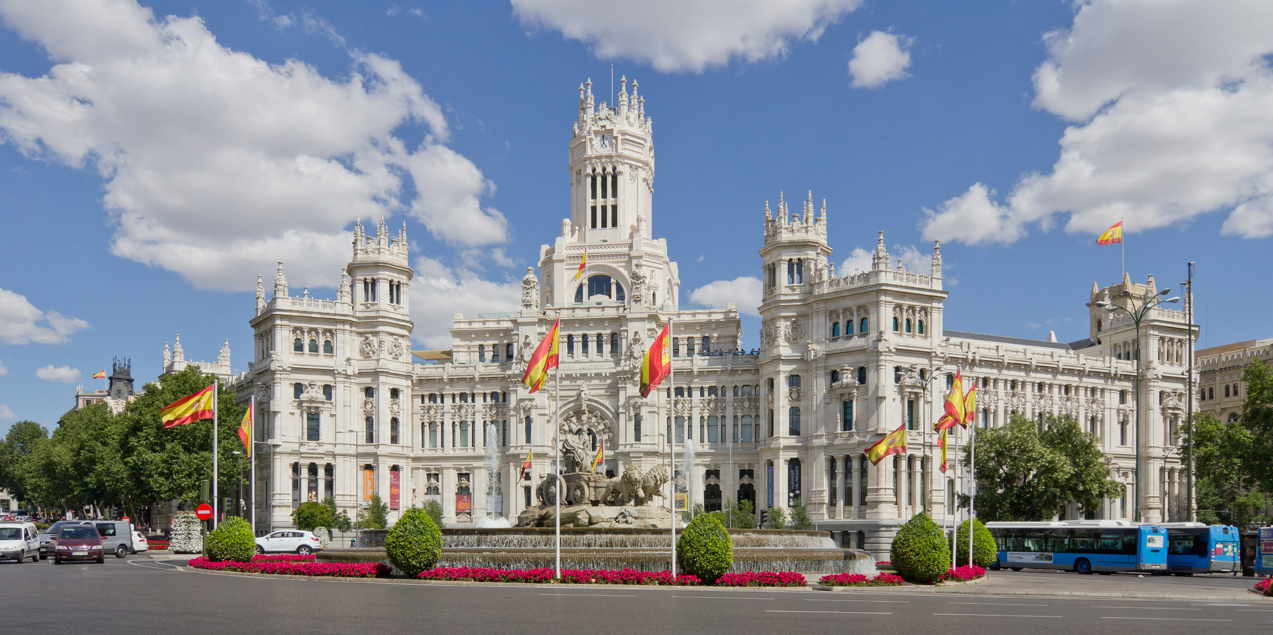 Palacio de Cibeles and the Cibeles Fountain in Madrid