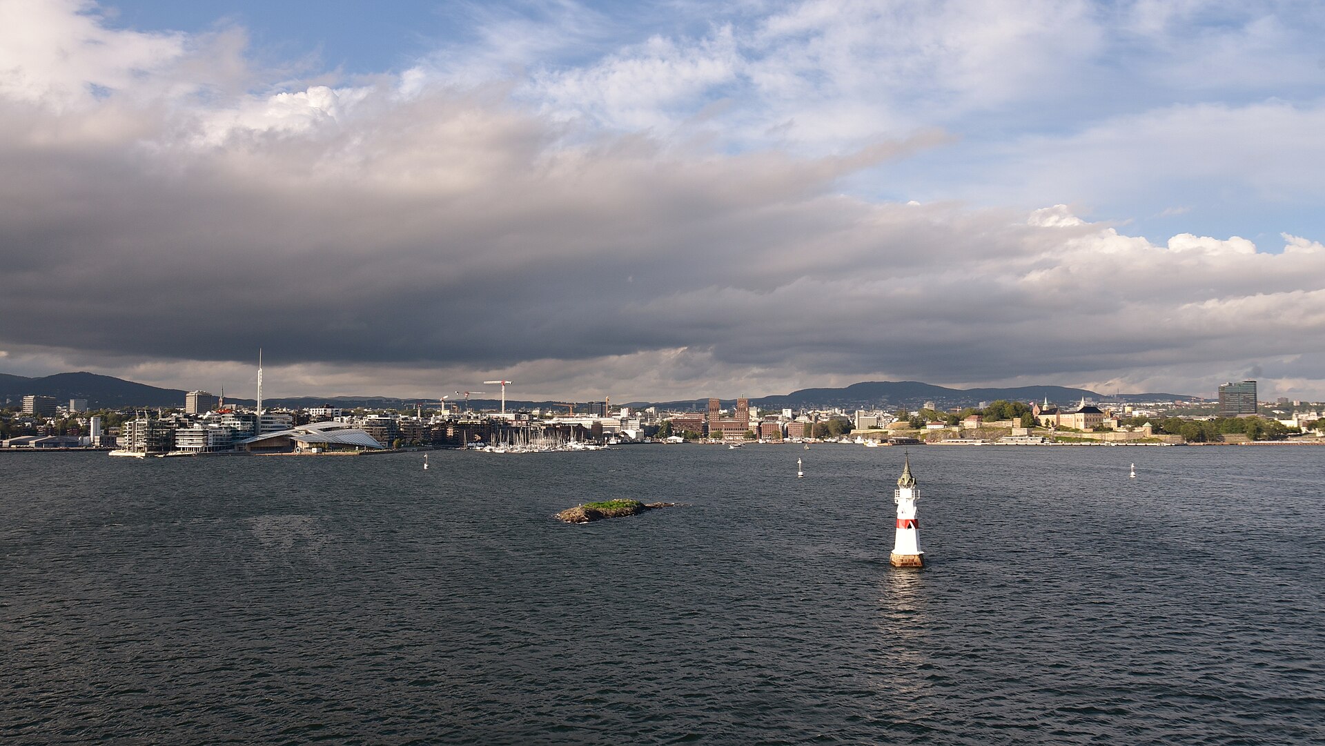 Skyline view of Oslo across the water