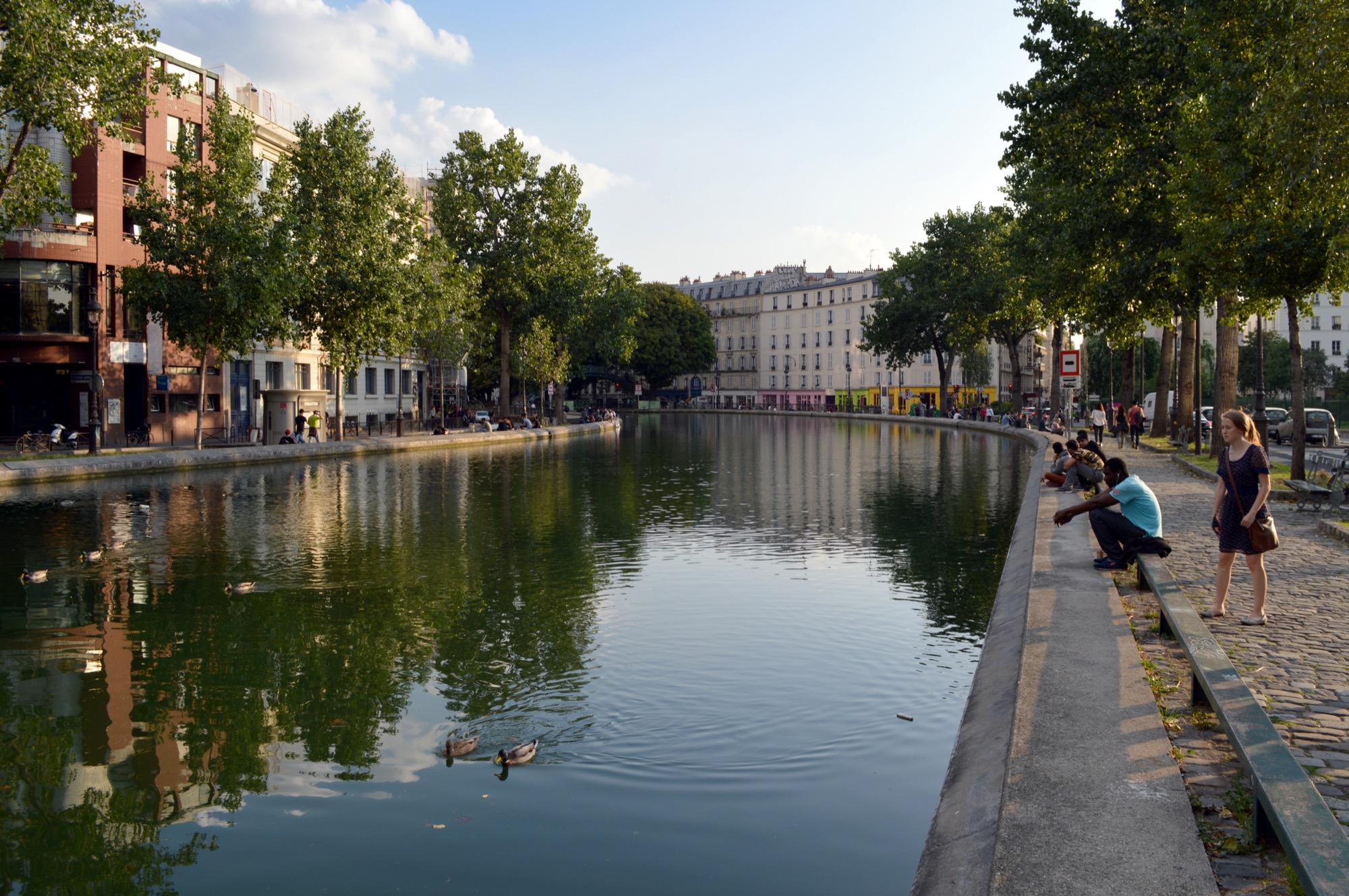 Canal Saint-Martin seen from Quai de Valmy in Paris