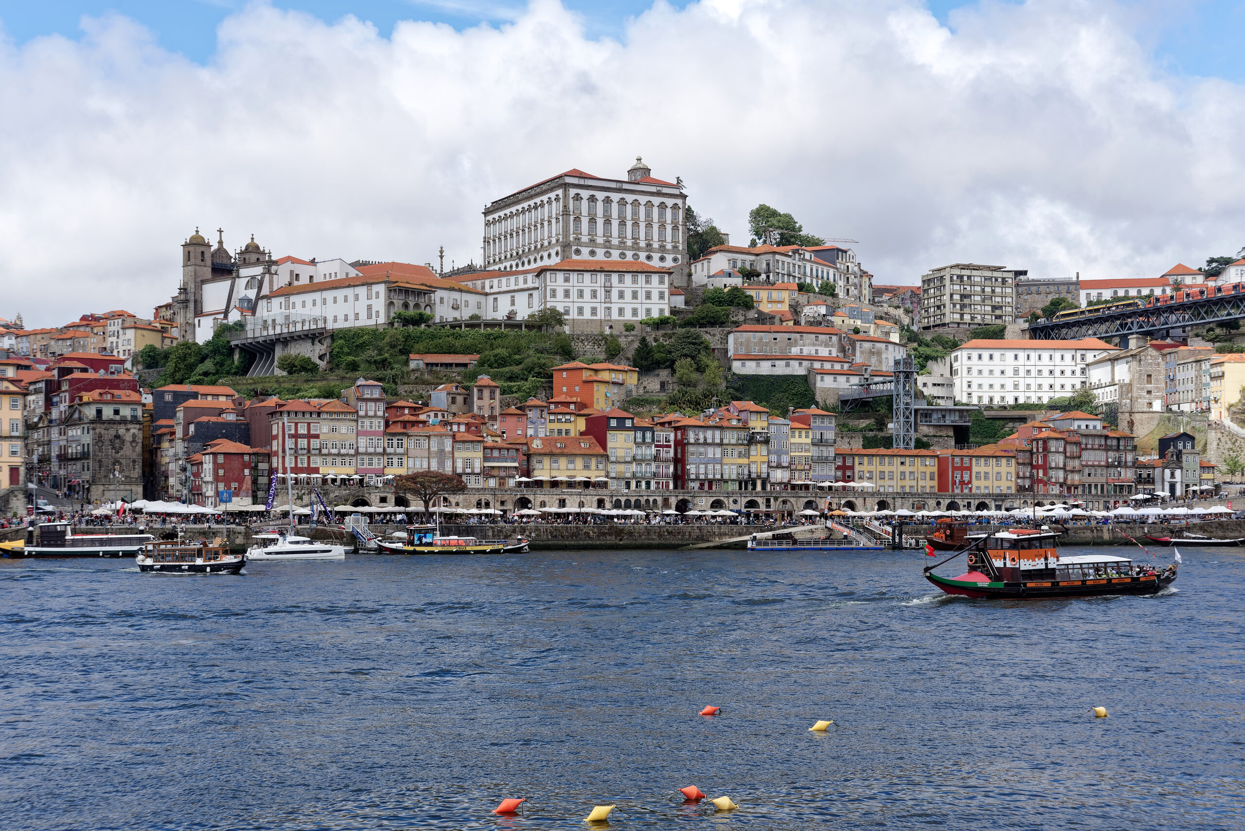 Porto old town skyline above the Douro River