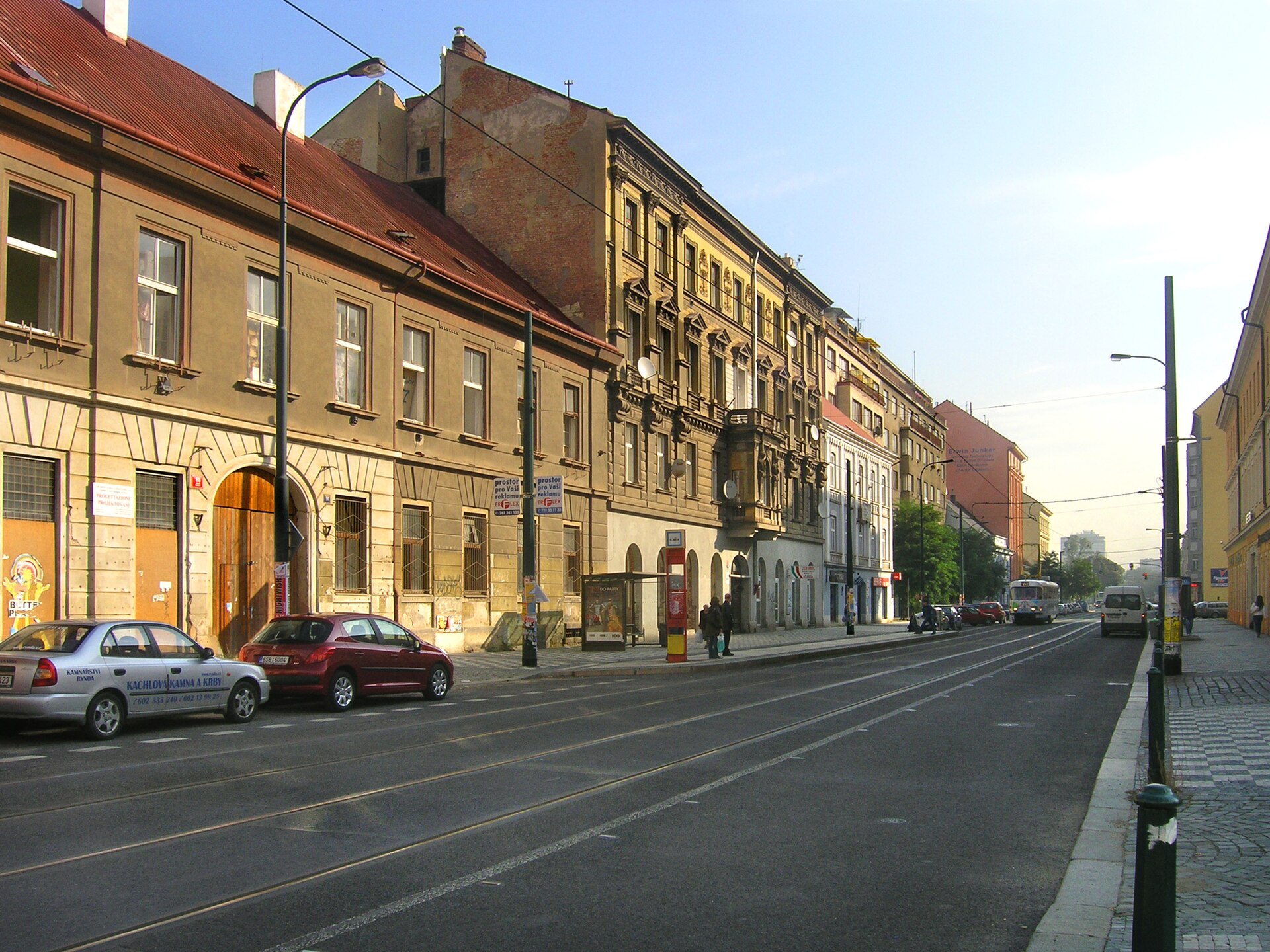 Street scene in Karlin, Prague