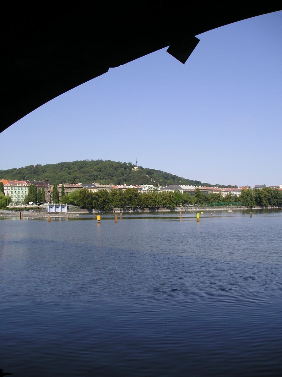 Vltava riverside scene in Prague near Naplavka