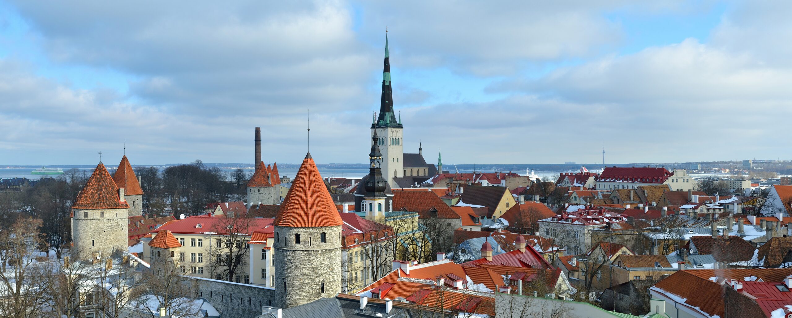 Tallinn Old Town rooftops and towers from Patkuli viewpoint