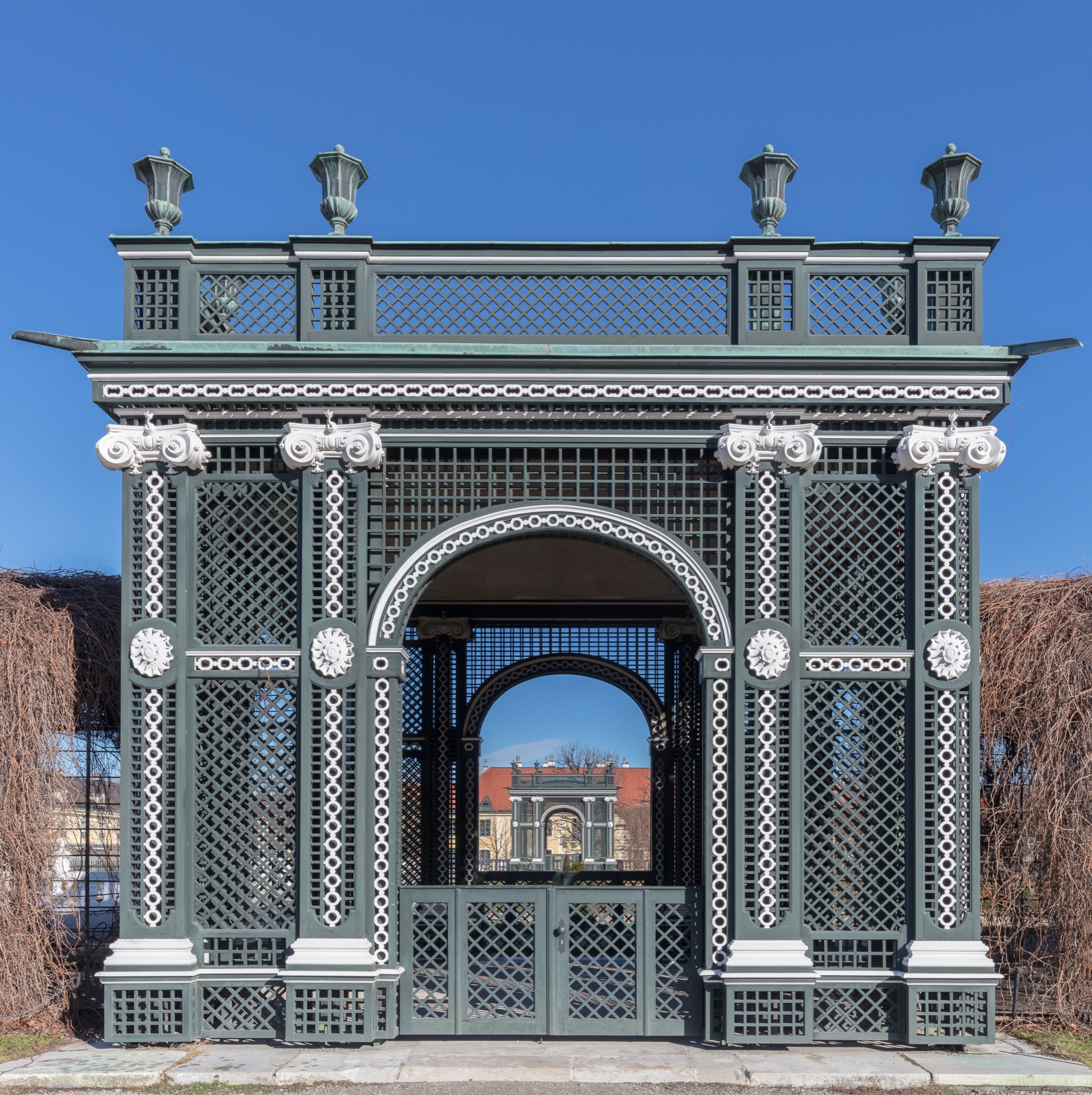 Schonbrunn Palace gardens and pavilions in Vienna, Austria