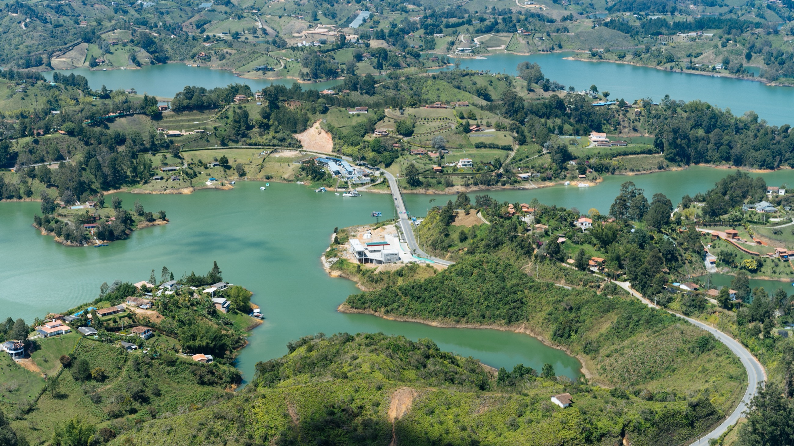 View over the Guatape reservoir in Antioquia, Colombia