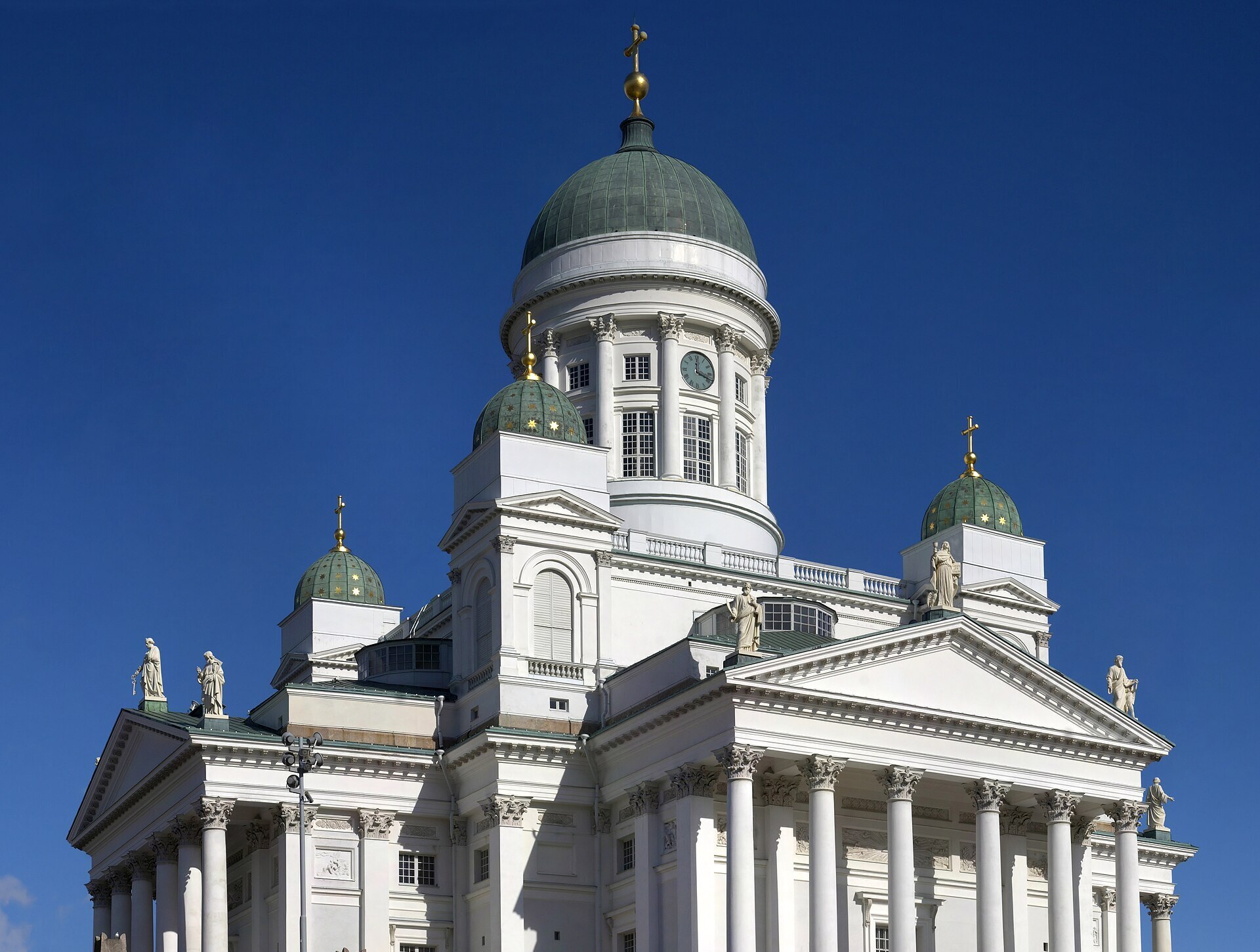 Helsinki Cathedral rising above the steps in central Helsinki, Finland