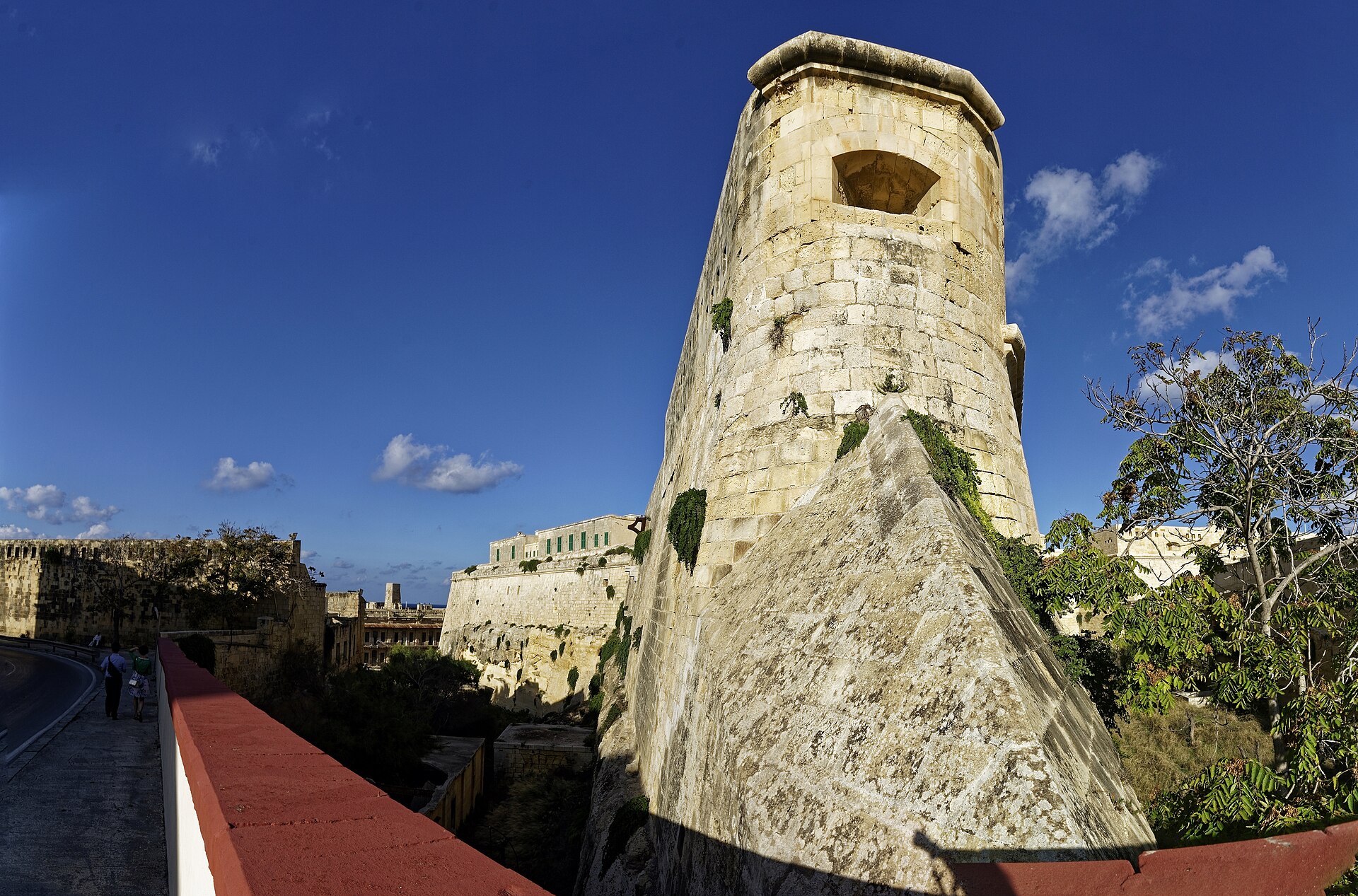 Fortifications and harbor edge of Valletta in Malta