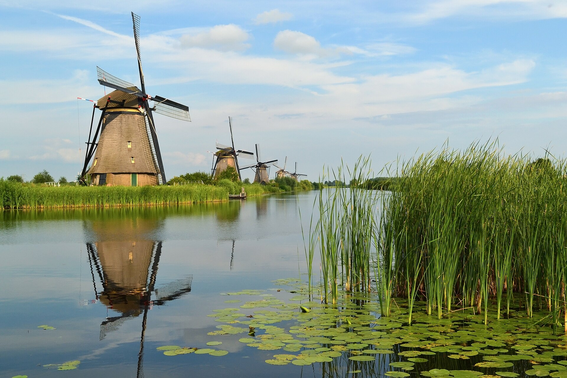 Windmills at Kinderdijk in the Netherlands
