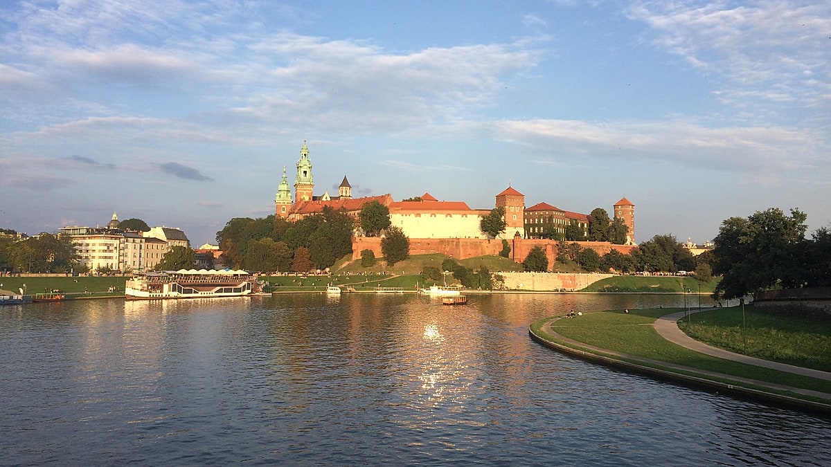 Wawel Castle at sunset in Krakow, Poland
