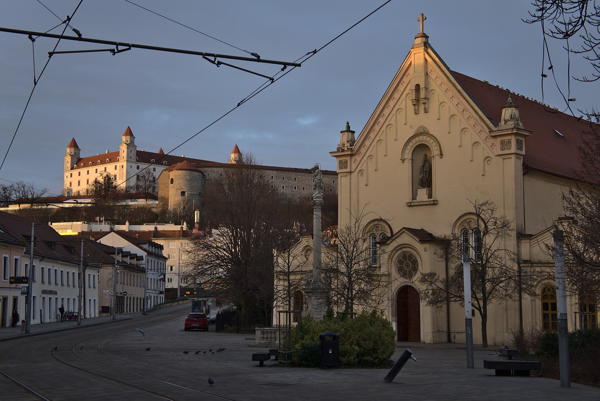 Bratislava Castle above the city in Slovakia