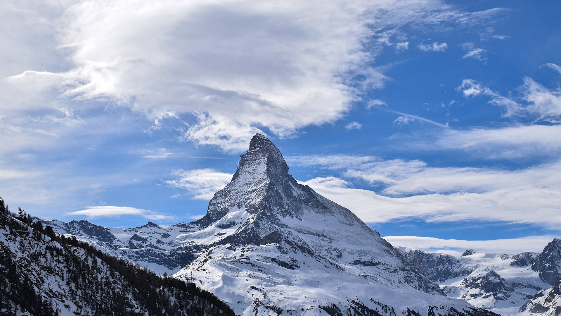 Matterhorn under bright alpine light in Switzerland