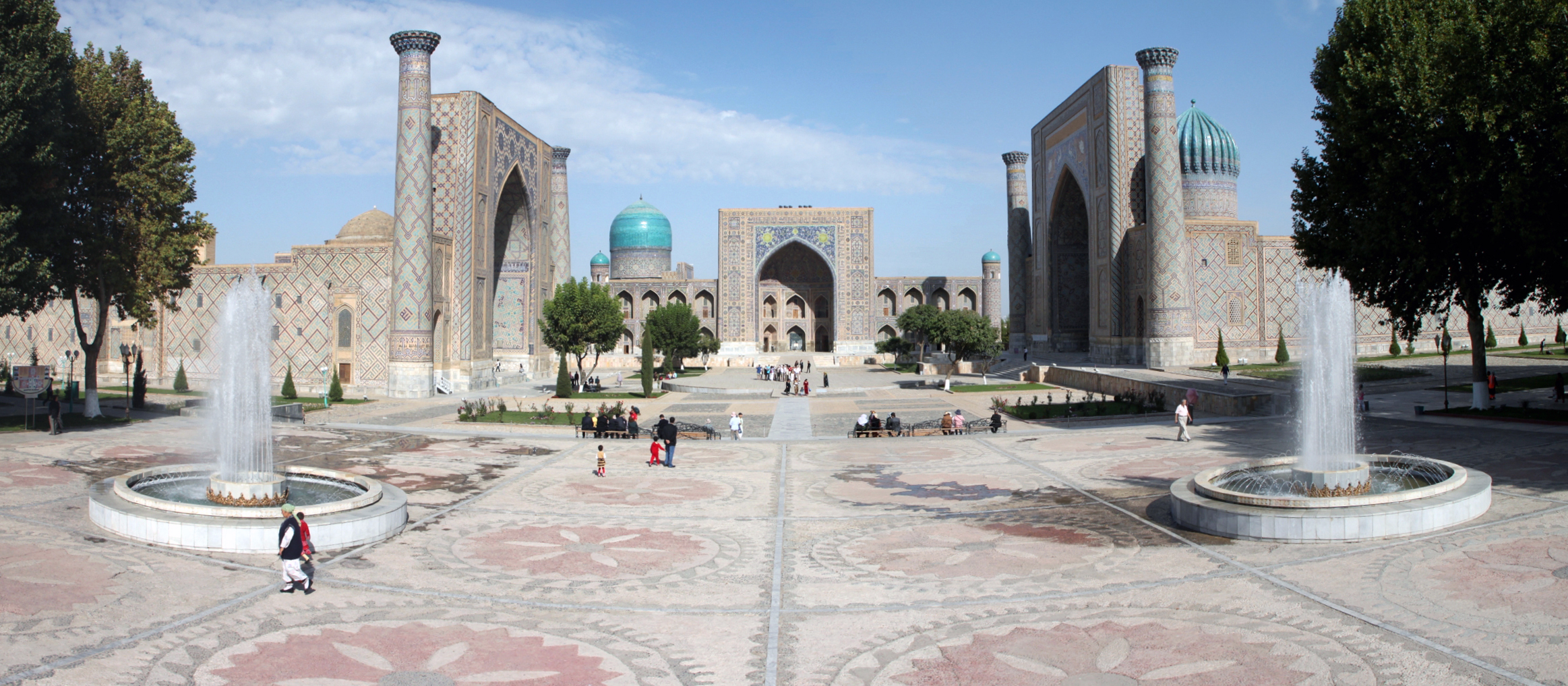 Registan Square with its three madrasas in Samarkand, Uzbekistan