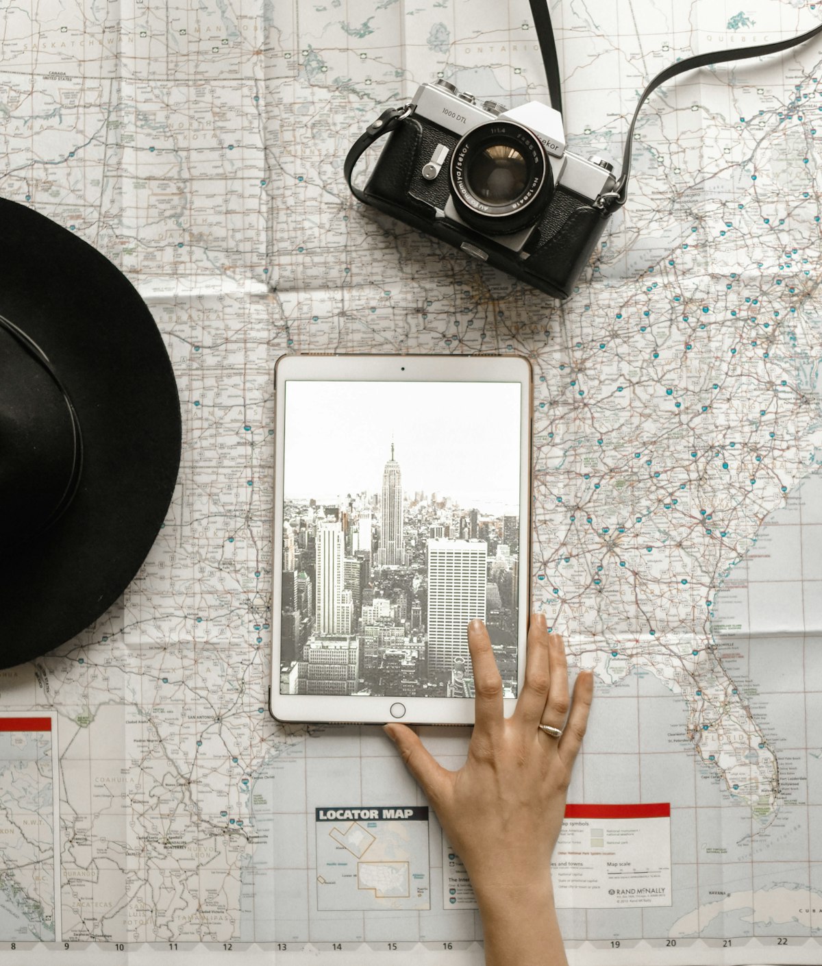 Traveler planning flights and hotels on a laptop