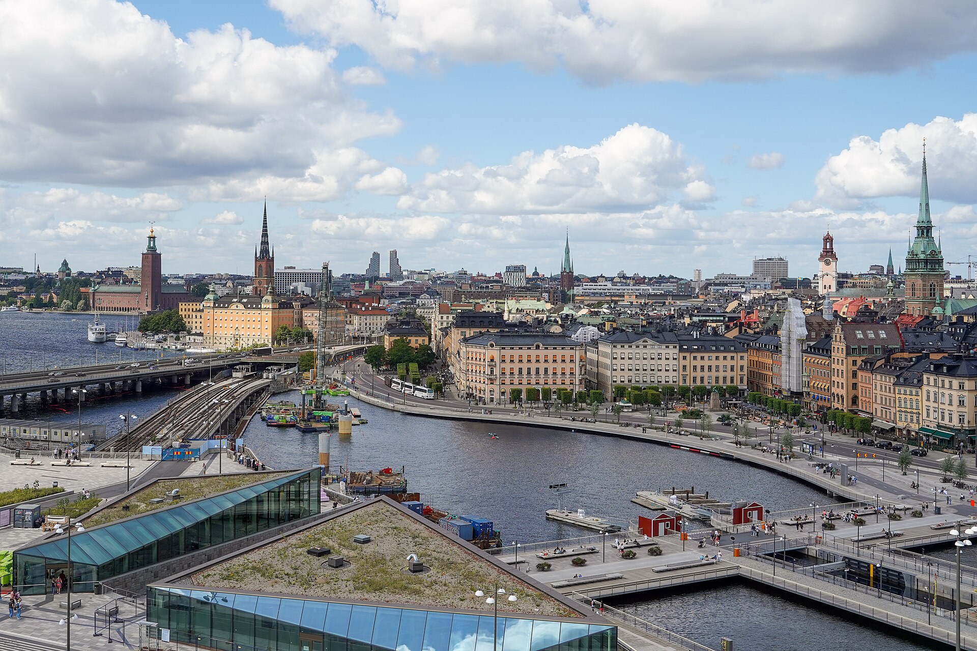 Stockholm waterfront with Gamla Stan, Riddarholm, and City Hall