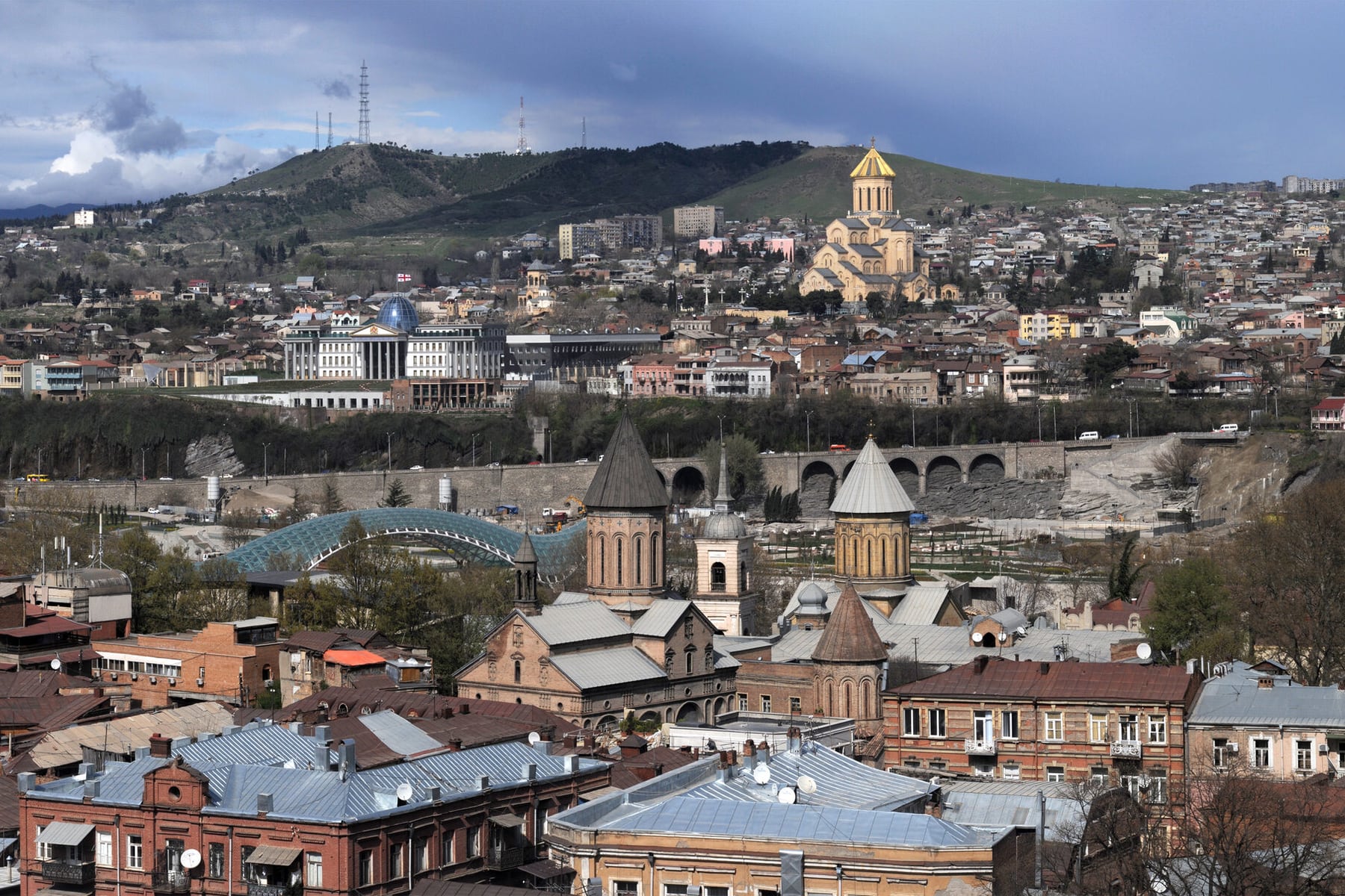Tbilisi rooftops and hills