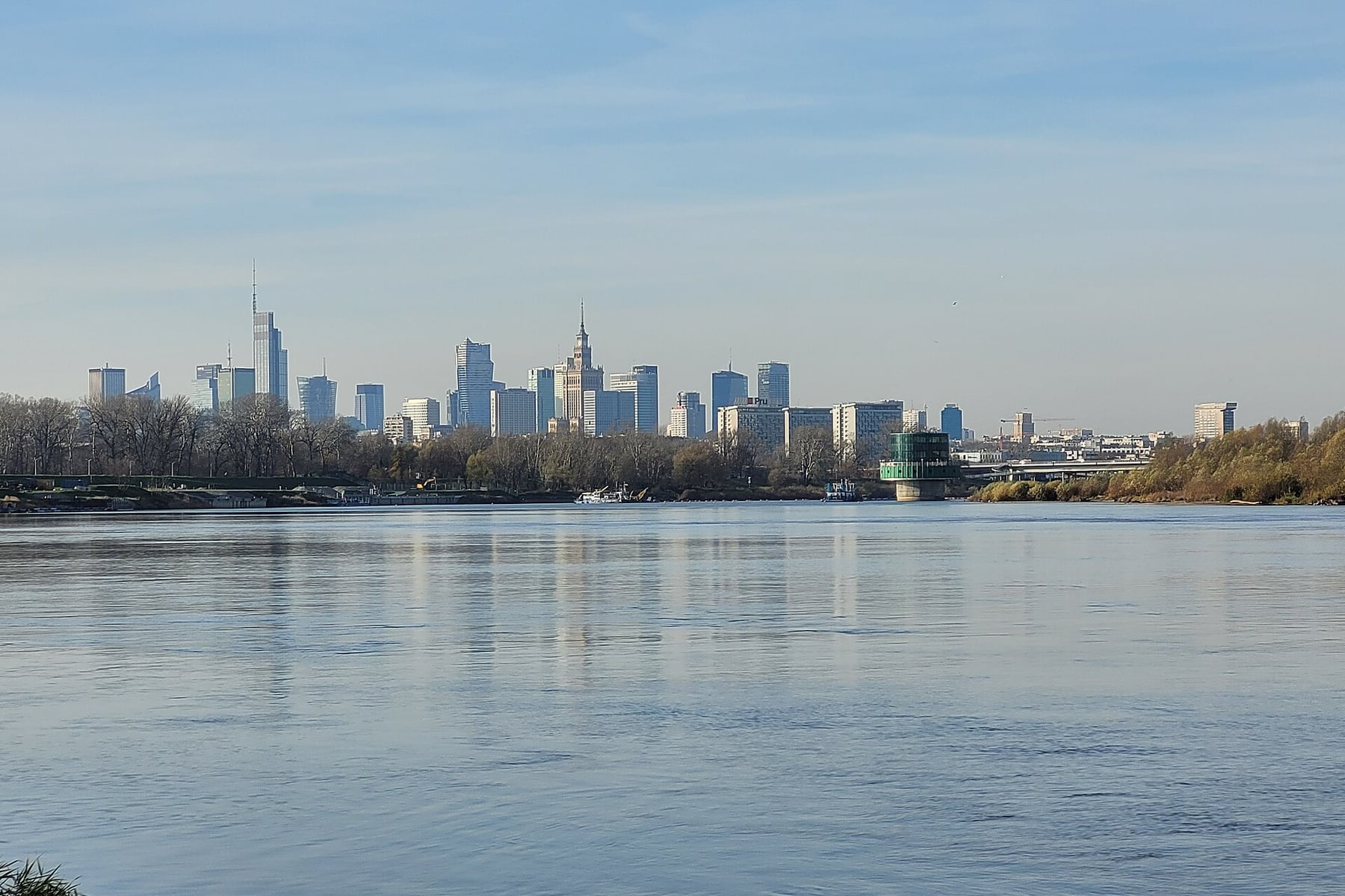 Warsaw skyline across the Vistula
