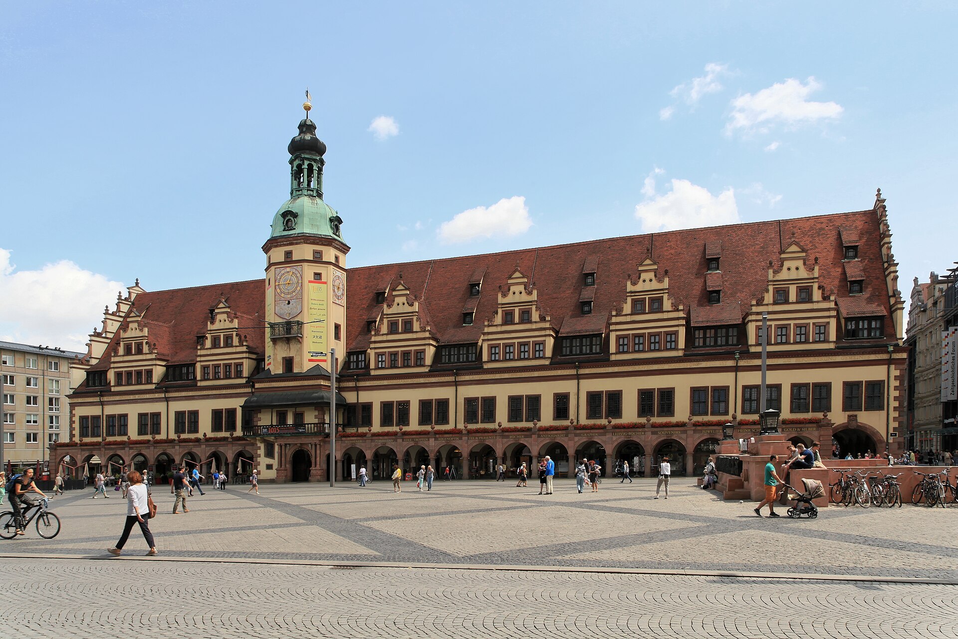 Leipzig Old Town Hall across the central market square