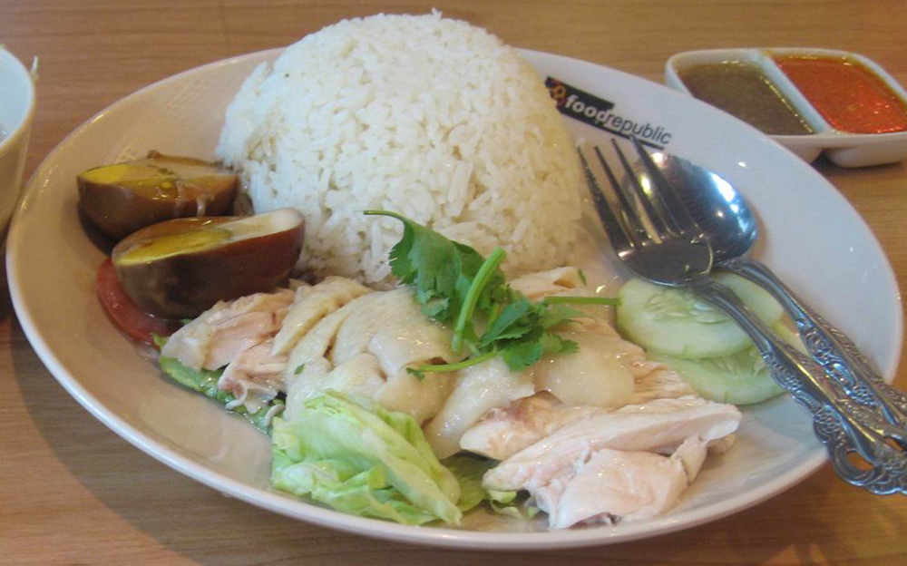 Hainanese chicken rice in Singapore