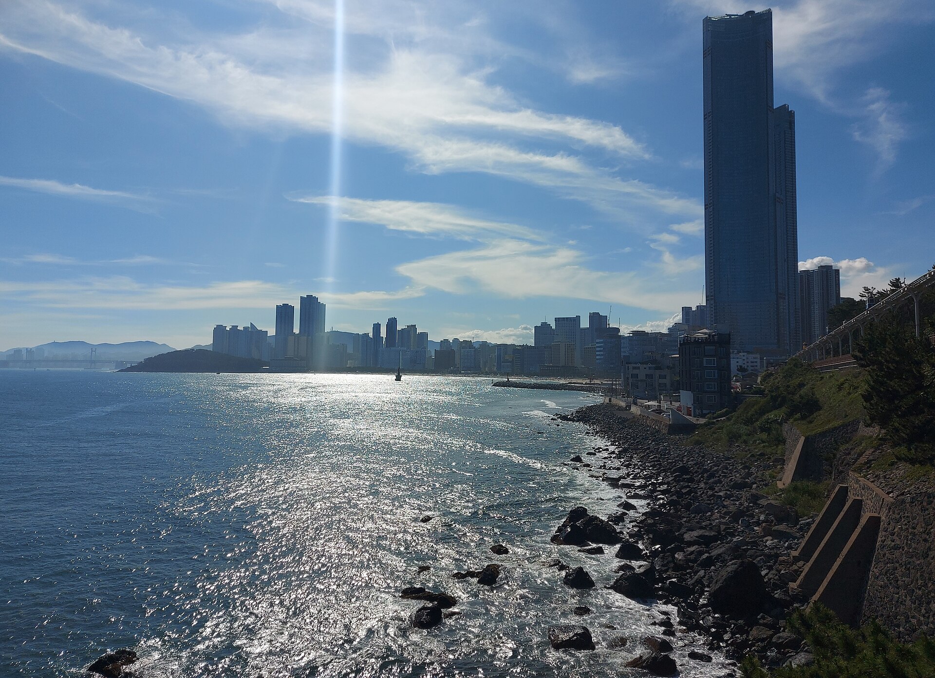 Busan shoreline and skyline in Haeundae