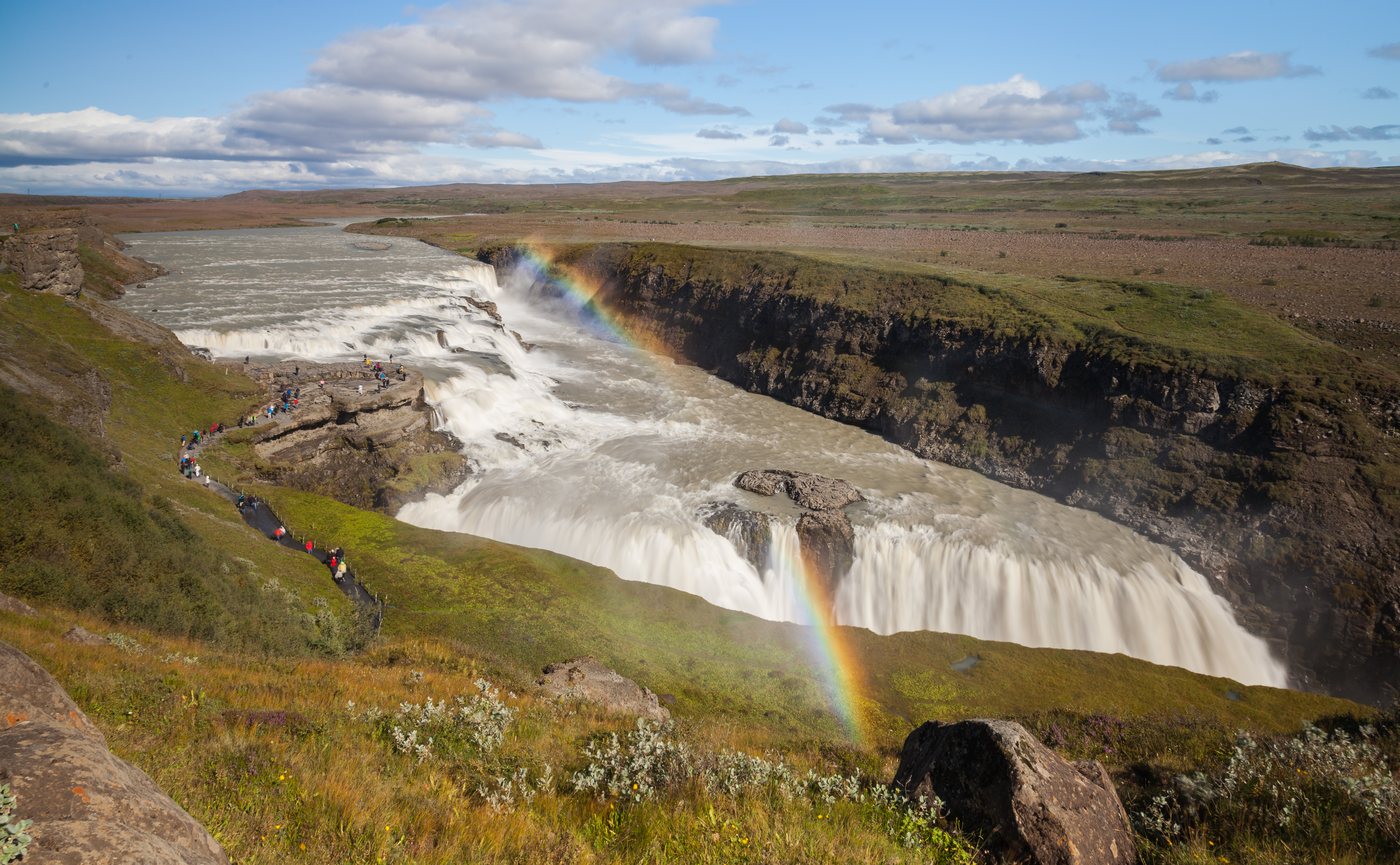 Gullfoss waterfall in Iceland during summer