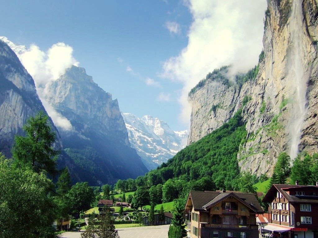 Lauterbrunnen Valley in Switzerland during summer